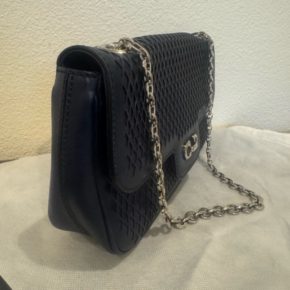 Ferragamo Navy Blue Quilted Chain Bag with COA - Picture 5 of 12